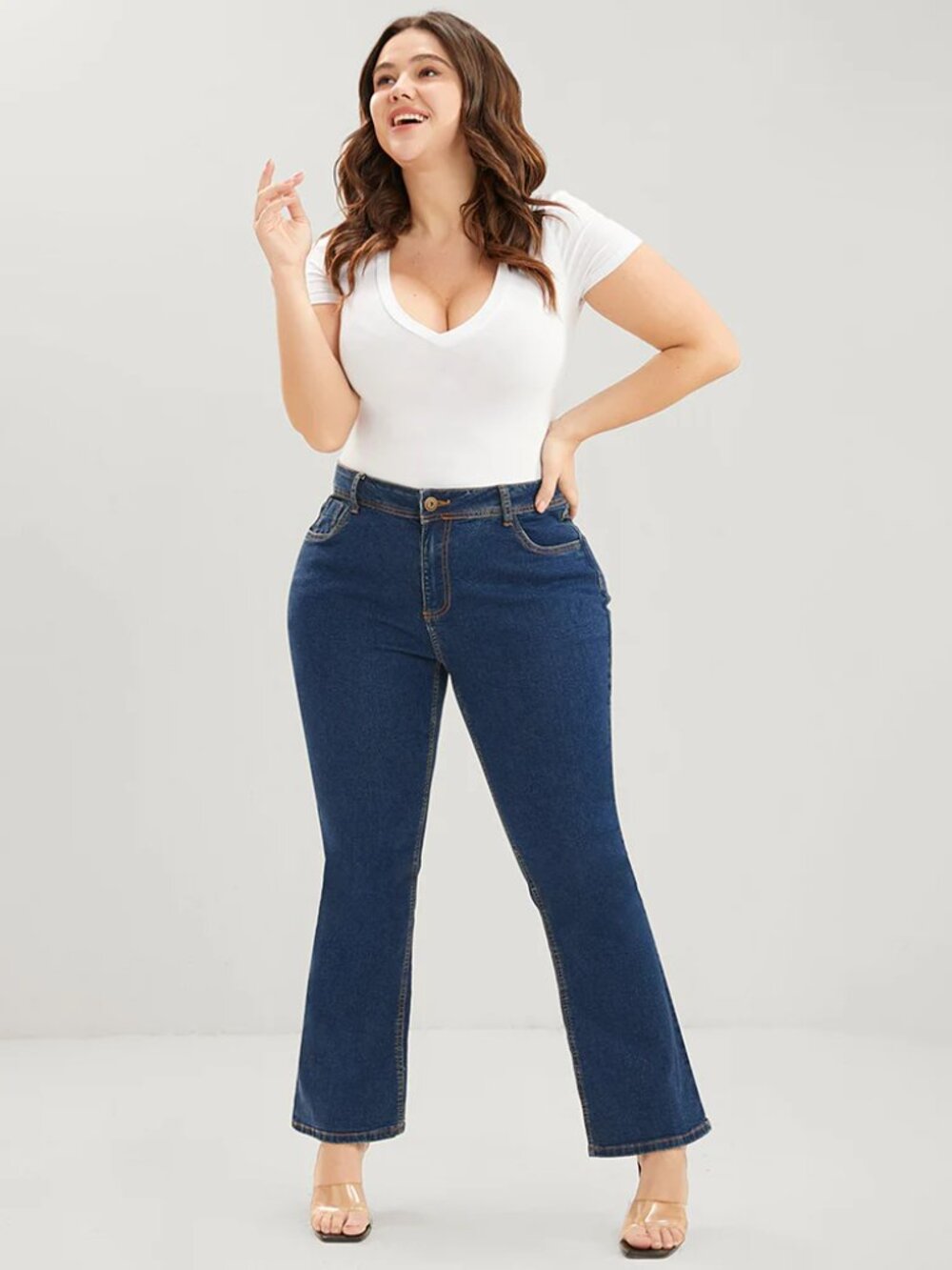 BloomChic High Rise Bootcut Jeans US 22 Dark Wash Indigo Plus Size NWT